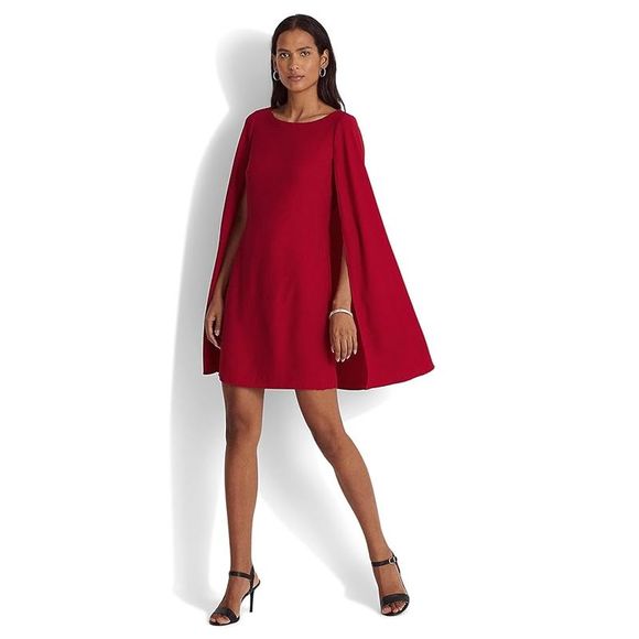 cape georgette cocktail dress Lauren Ralph Lauren Cape Georgette Cocktail Dress in New Sapphire main image 1